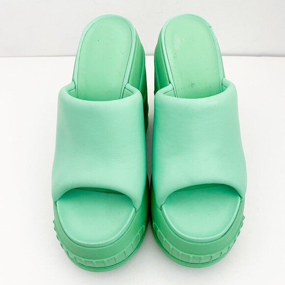 FENDI Nappa Fashion Show Platform 140mm Slide Sandals  Wedge - Picture 3 of 11